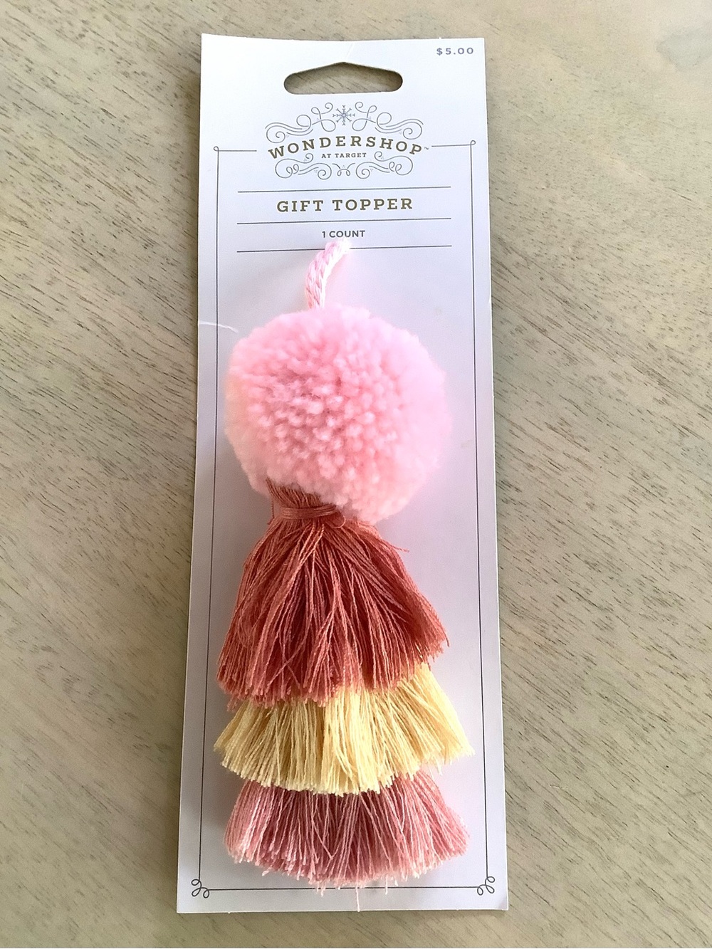 Target Wondershop Pink Tassel Gift Topper Ornament